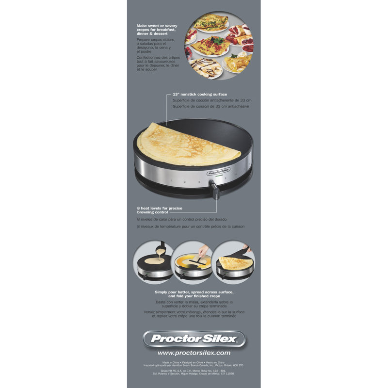 Proctor Silex Crepe Maker, 13" Crepe Maker, 38400PS & Reviews Wayfair